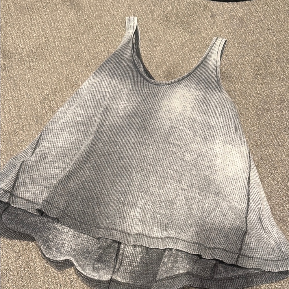 We The Free Gray Asymmetrical Tank Top